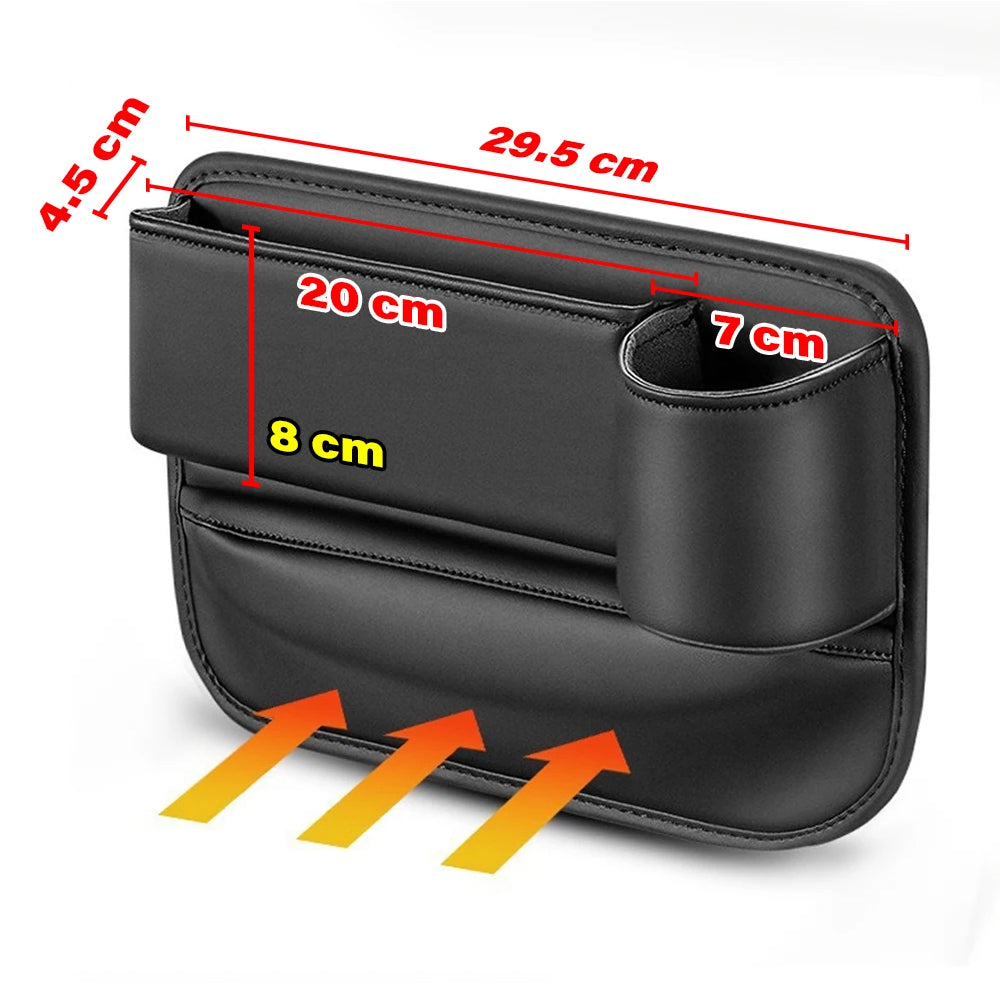 Poche de rangement entre siège auto en cuire